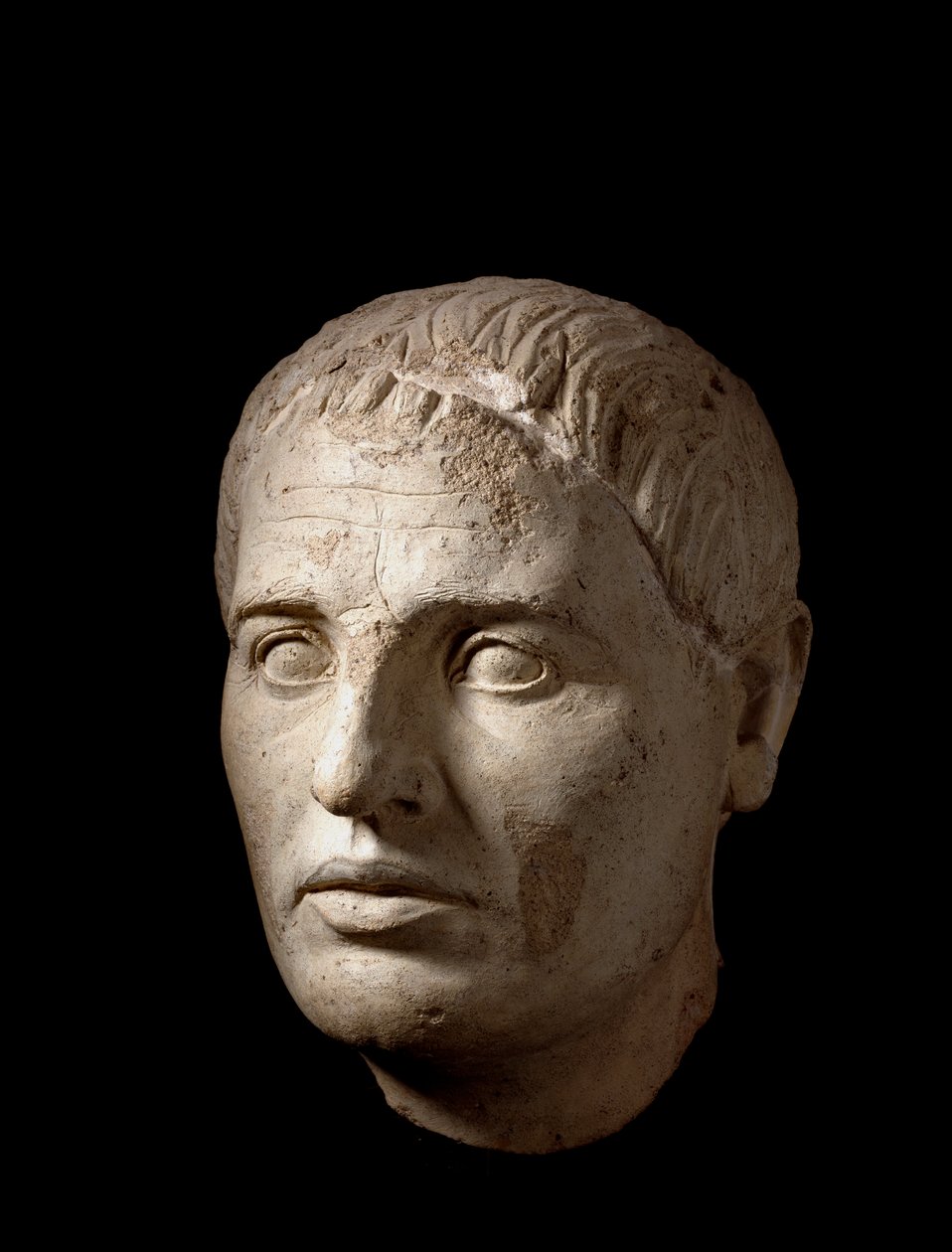 Huvud av en man, i ljus lera, 2:a århundradet f.Kr av Etruscan