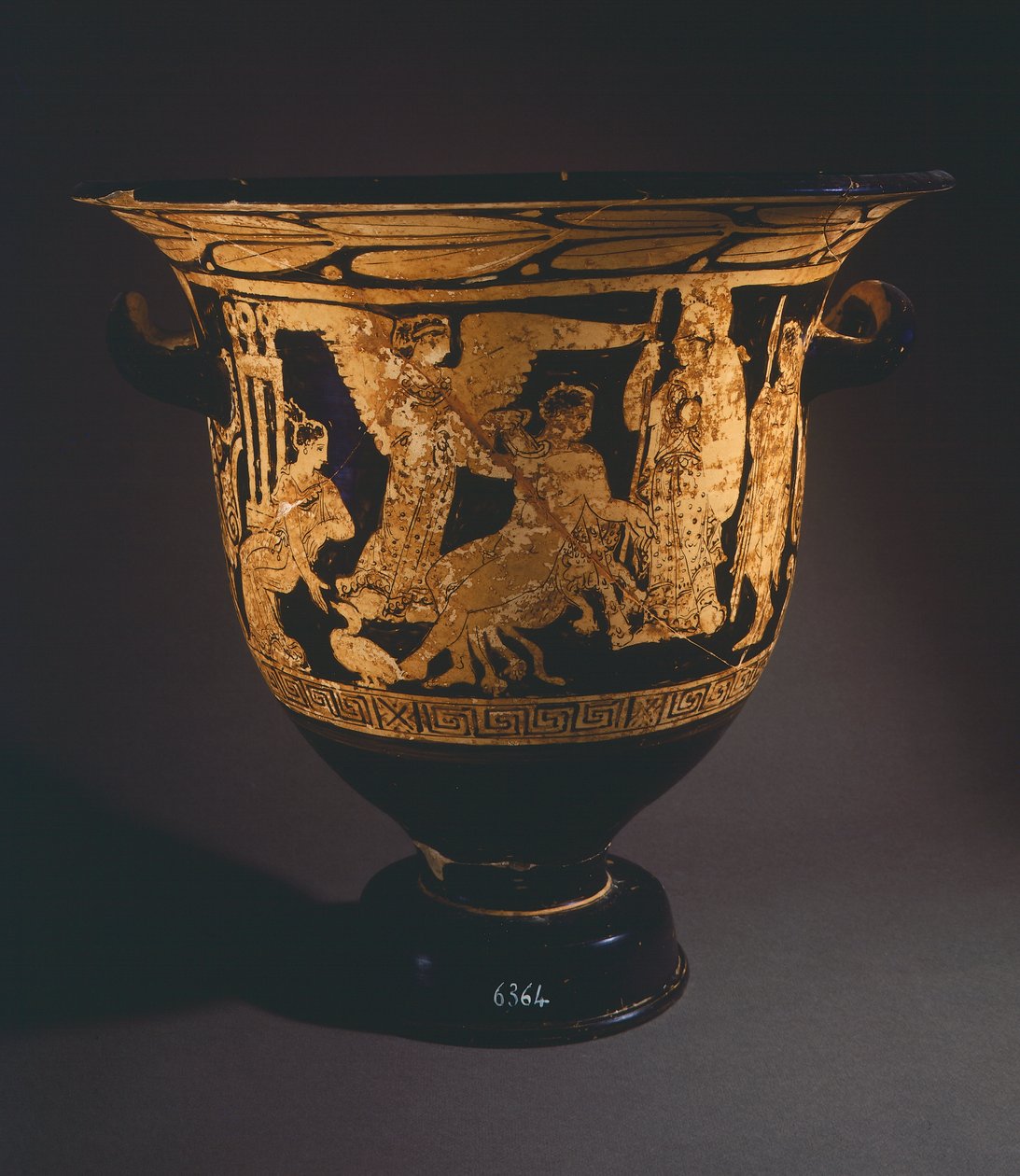 Krater (stor vas) av Nepi-målaren. Rödfigurkeramik från Corchiano (Lazio). Etruskisk civilisation, 400-talet f.Kr. av Etruscan