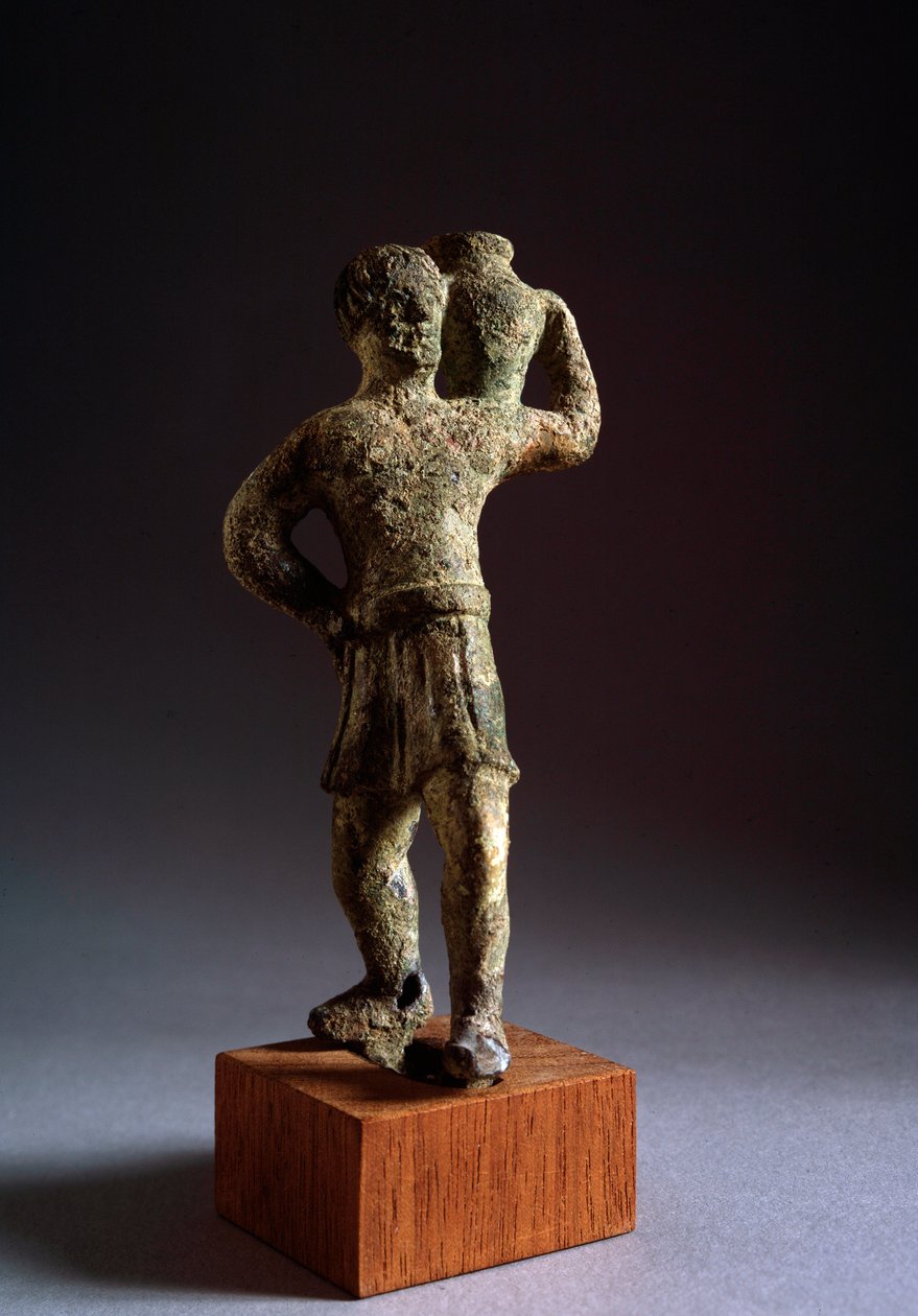 Etruskisk civilisation: offerör - Bronsskulptur, 3:e - 2:a århundradet f.Kr. Dim 12,3 cm Från Brolio, Italien (etruskisk konst, offerman, bronsskulptur, från Brolio, Italien, 3:e-2:a århundradet f.Kr., Dim 12,3 cm) Volterra Museo Guarnacci av Etruscan Etruscan