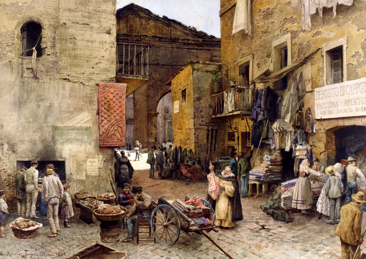 Vägen vid Porticus Octaviae, 1888 av Ettore Roesler Franz