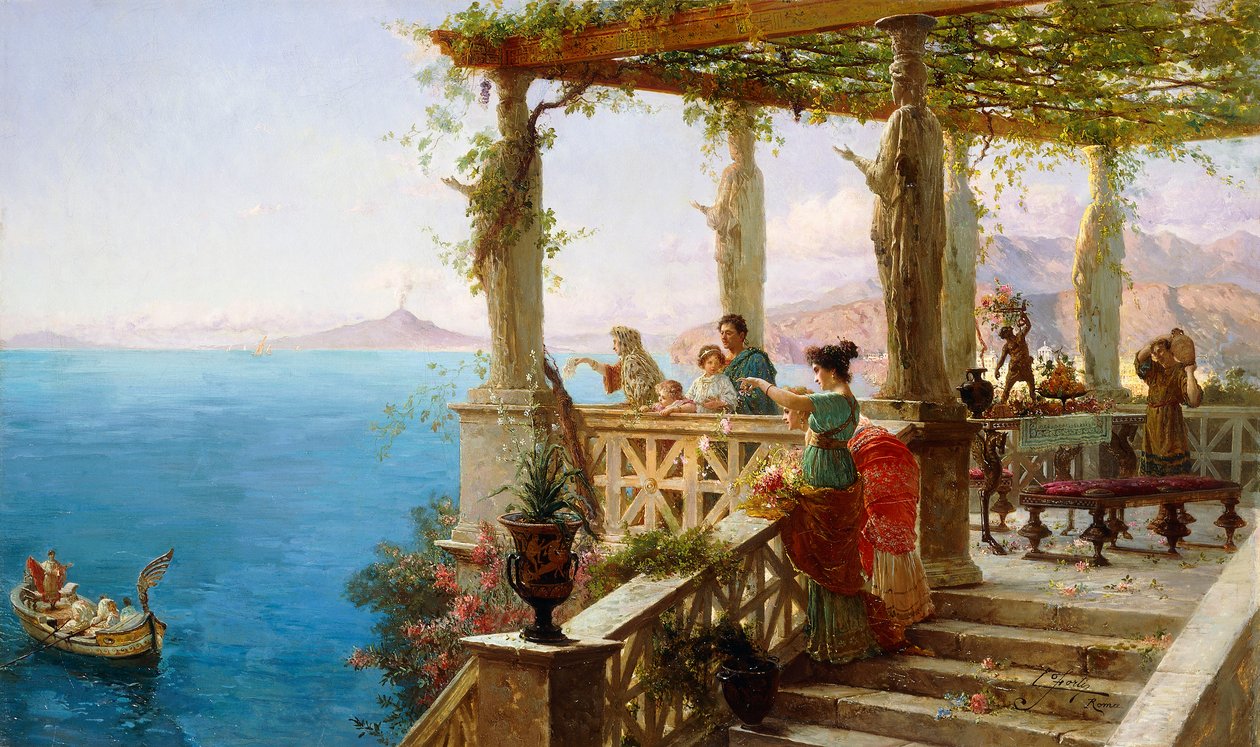 The Departure of the Master of the House (olja på duk) av Ettore Forti