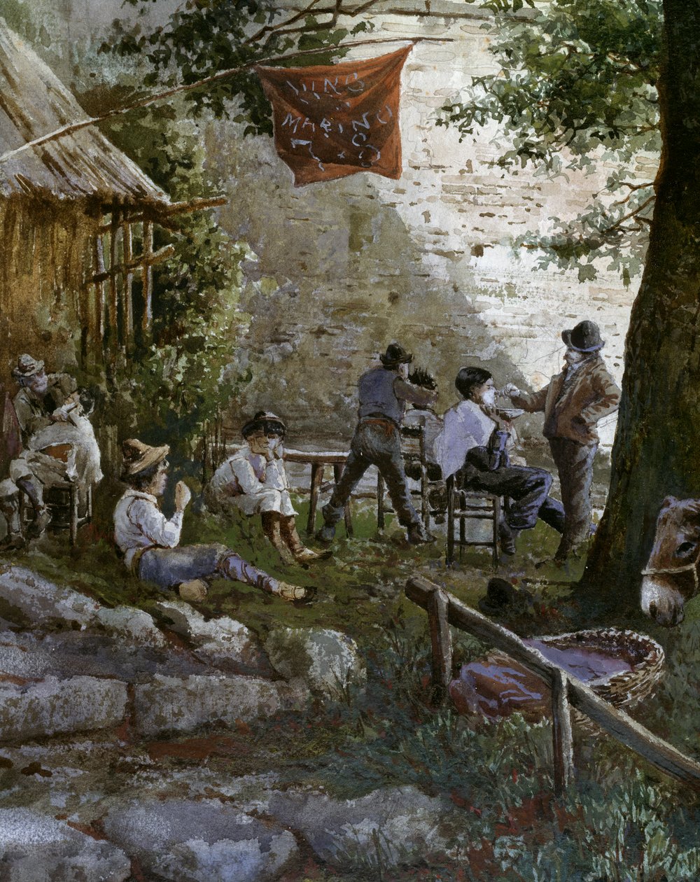 Angelica Gate i Rom, frisörer utomhus av Ettore Roesler Franz