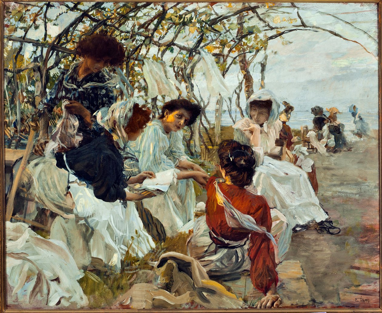 Love Pages (olja på duk av Ettore Tito