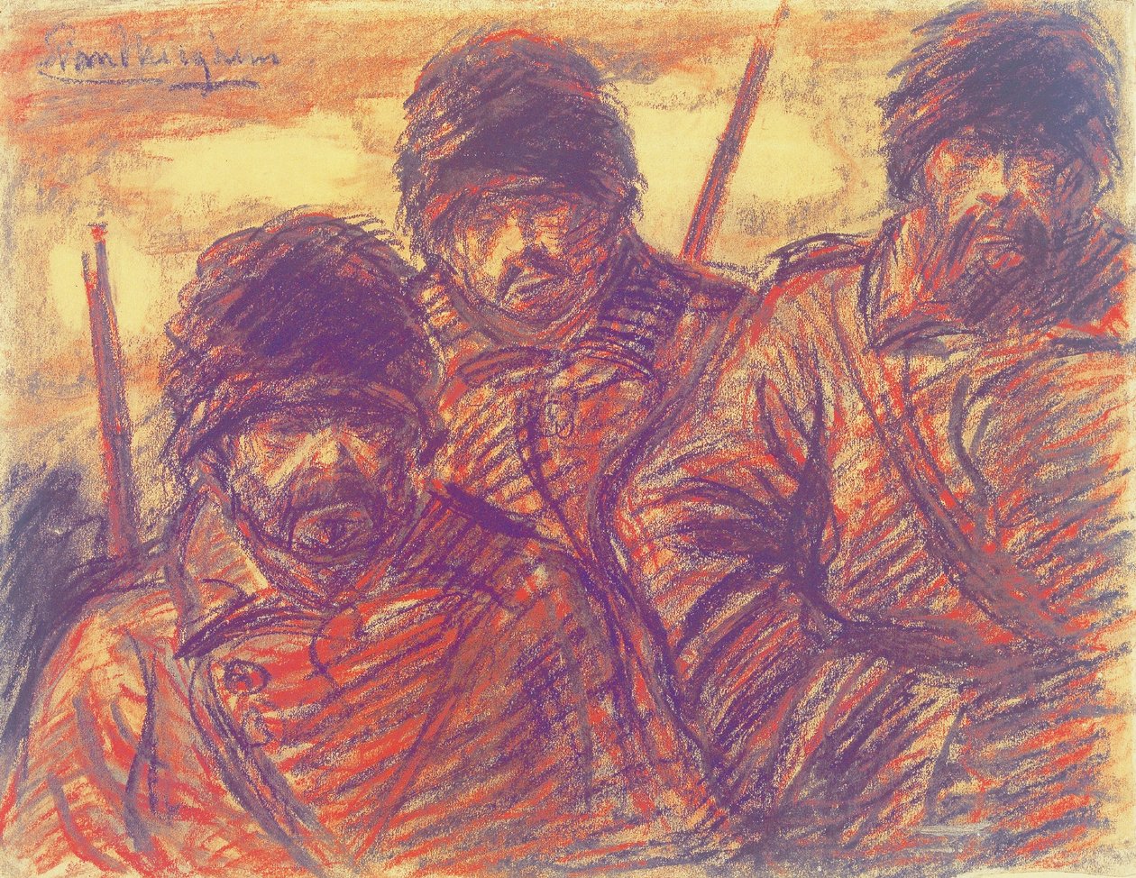 Drei russische Soldaten av Eugeen van Mieghem