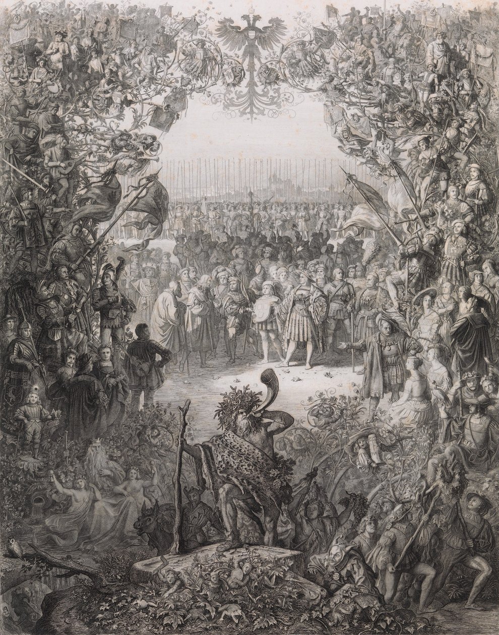 Medlemmarna av Albrecht Durer Society för valåret 1843-1844 Der Albrecht Du..., 1843. av Eugen Napoleon Neureuther