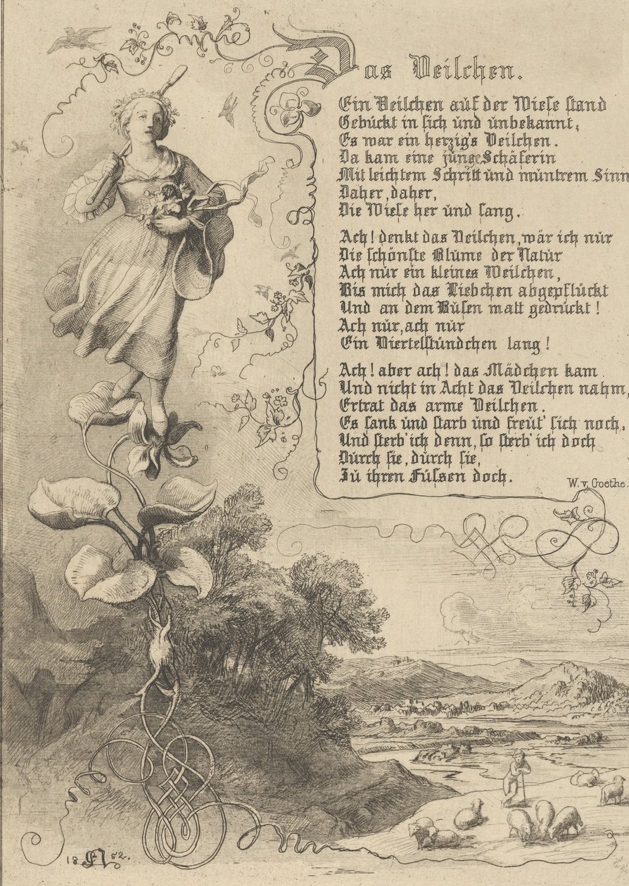 Näckros, Viola, kung av Thule, blommornas hämnd, 1852. av Eugen Napoleon Neureuther