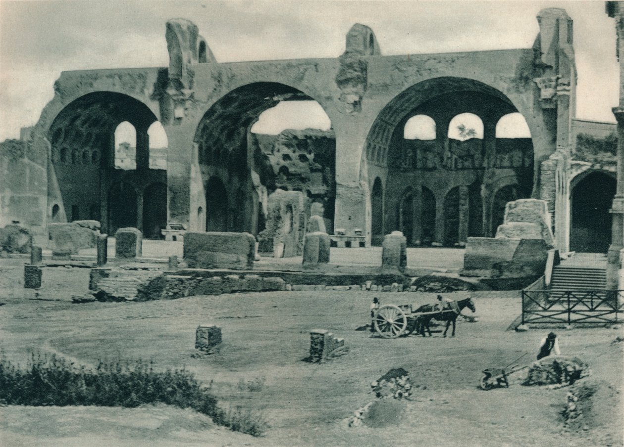 Maxentius- och Konstantinbasilikan i Forum Romanum, Rom, Italien, 1927 av Eugen Poppel