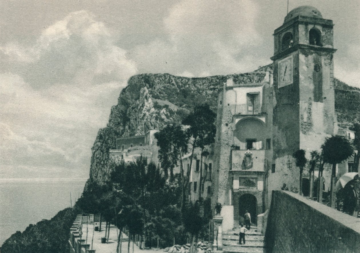 Kyrka vid stranden, Capri, Italien, 1927 av Eugen Poppel