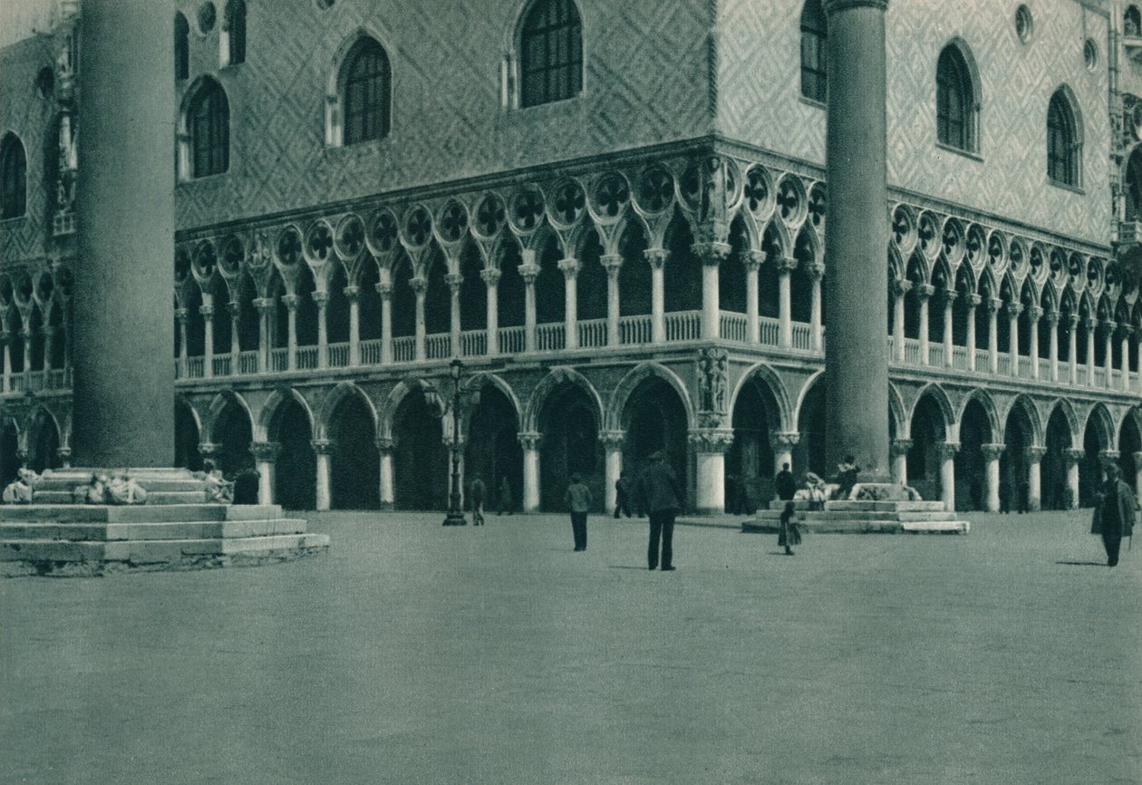 Hörn av Dogespalatset på Piazzetta di San Marco, Venedig, Italien, 1927 av Eugen Poppel