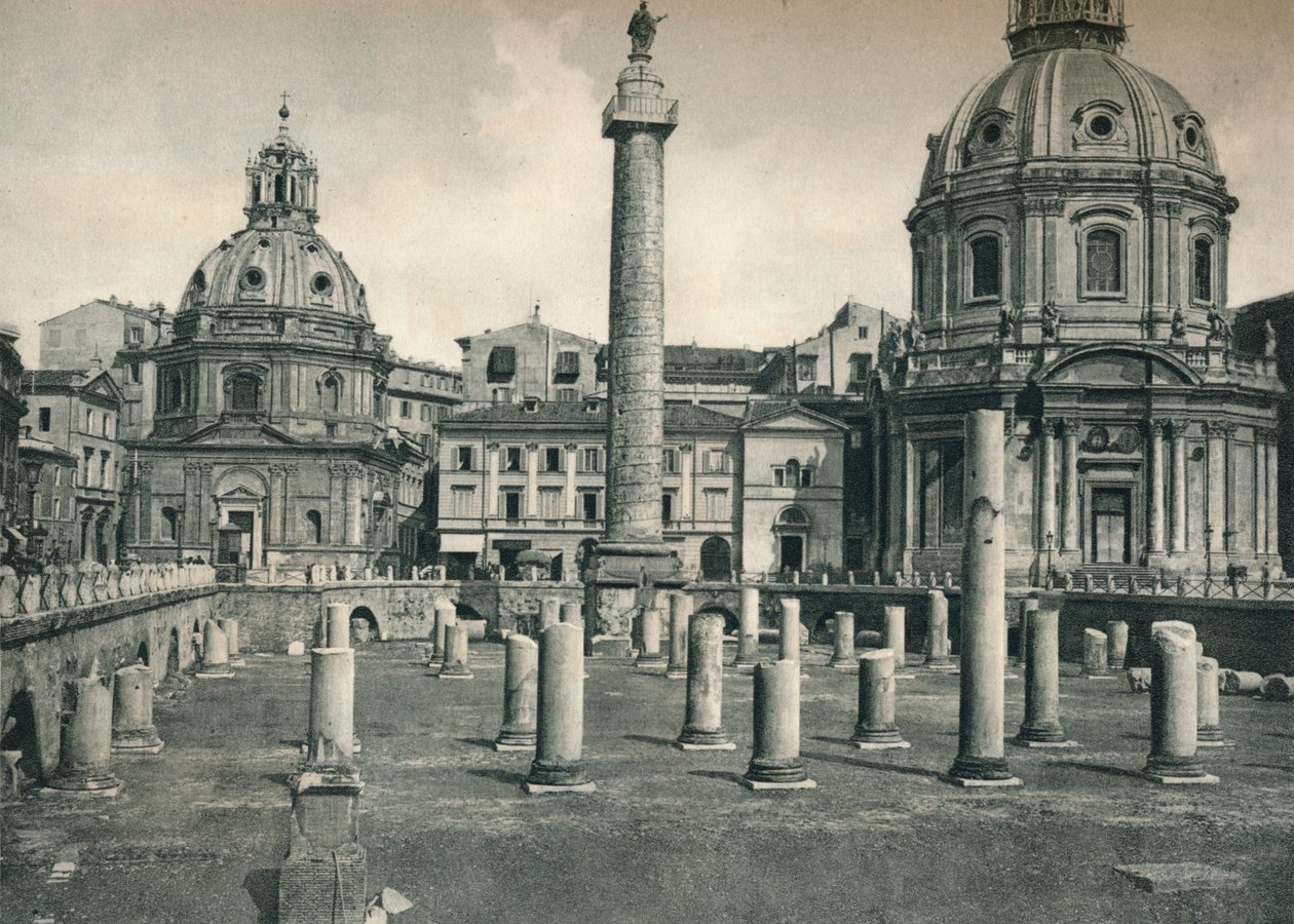 Forum av Trajanus, Rom, Italien, 1927 av Eugen Poppel