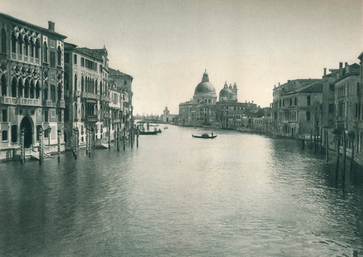 Canal Grande och Santa Maria della Salute-kyrkan, Venedig, Italien, 1927 av Eugen Poppel