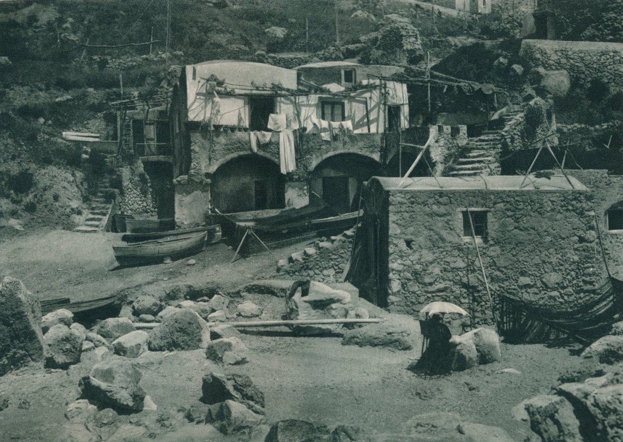Hus på Marina Grande, Capri, Italien, 1927 av Eugen Poppel