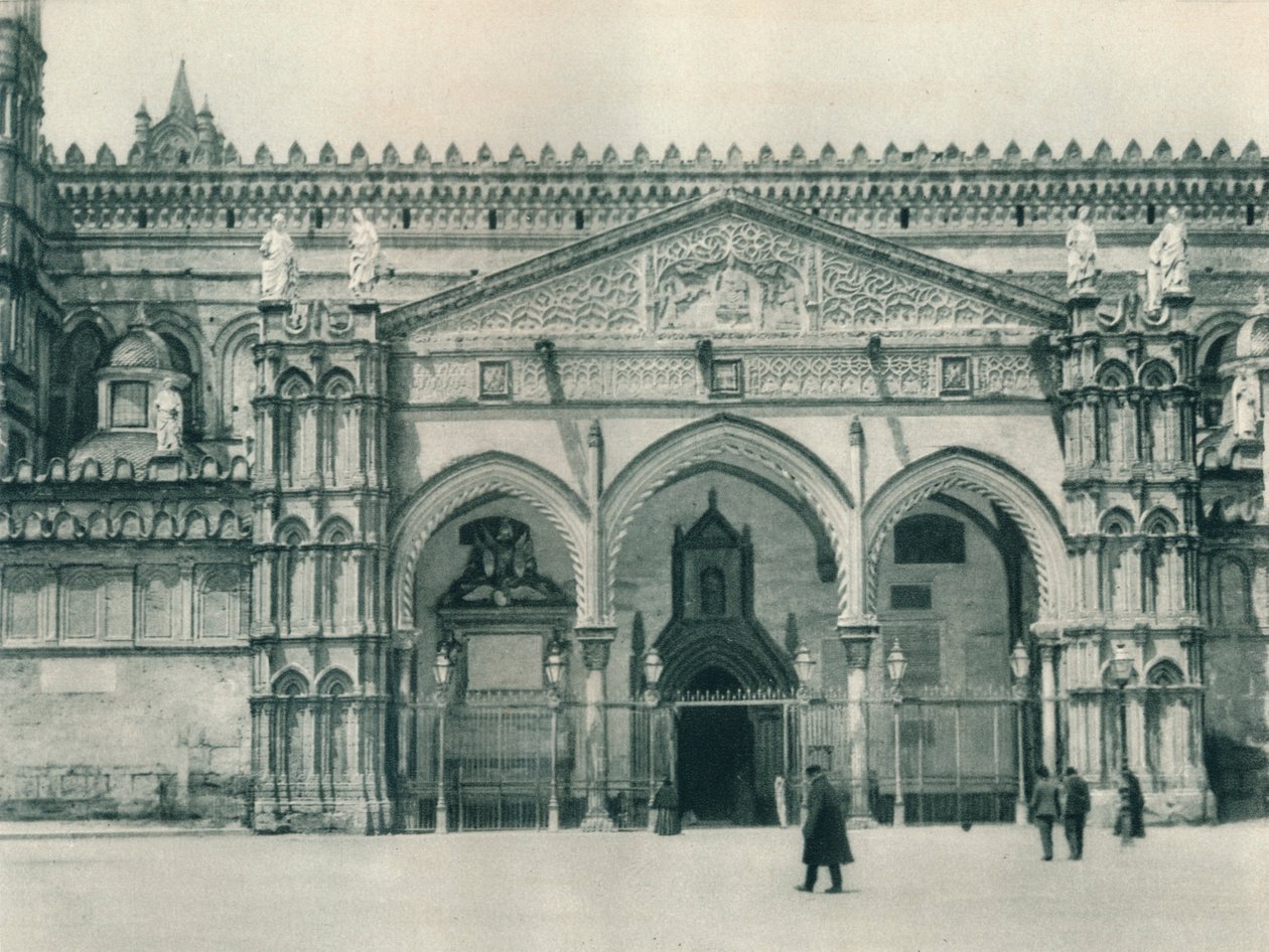 Huvudentrén till katedralen, Palermo, Sicilien, Italien, 1927 av Eugen Poppel