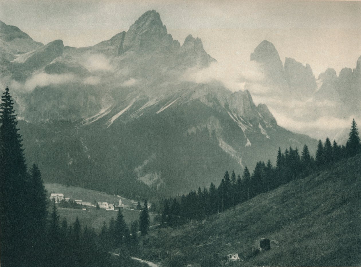 Pala Group, San Martino di Castrozza, Dolomiterna, Italien, 1927 av Eugen Poppel