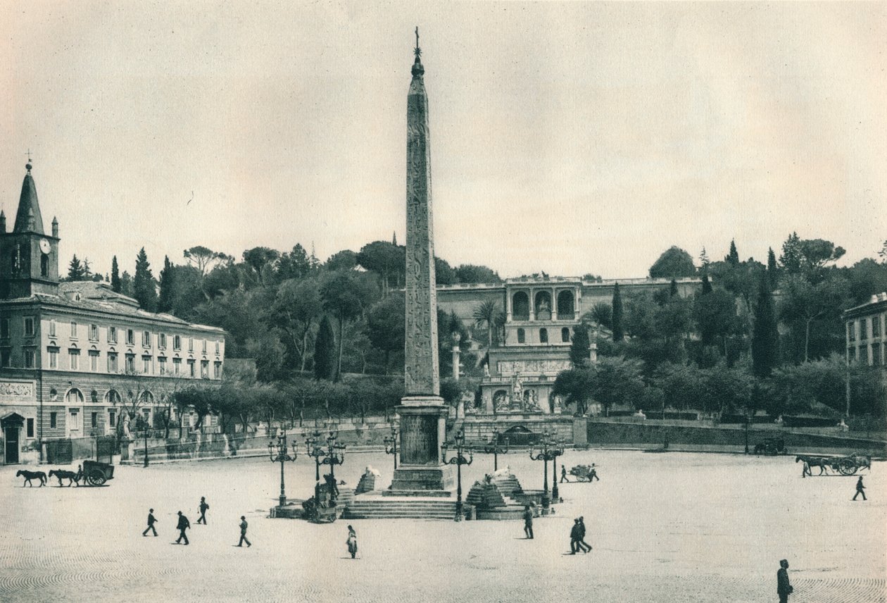 Piazza del Popolo och Pincian Hill, Rom, Italien, 1927 av Eugen Poppel