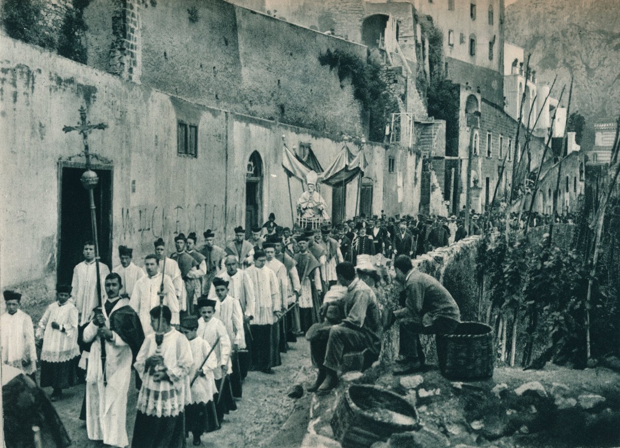 Procession, Capri, Italien, 1927 av Eugen Poppel