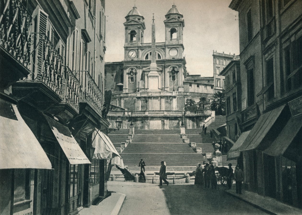 Spanska trappan och Trinita dei Monti-kyrkan, Rom, Italien, 1927 av Eugen Poppel