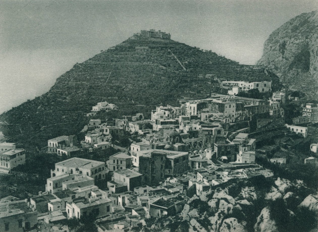 Utsikt över Capri med Monte Tiberio, Italien, 1927 av Eugen Poppel