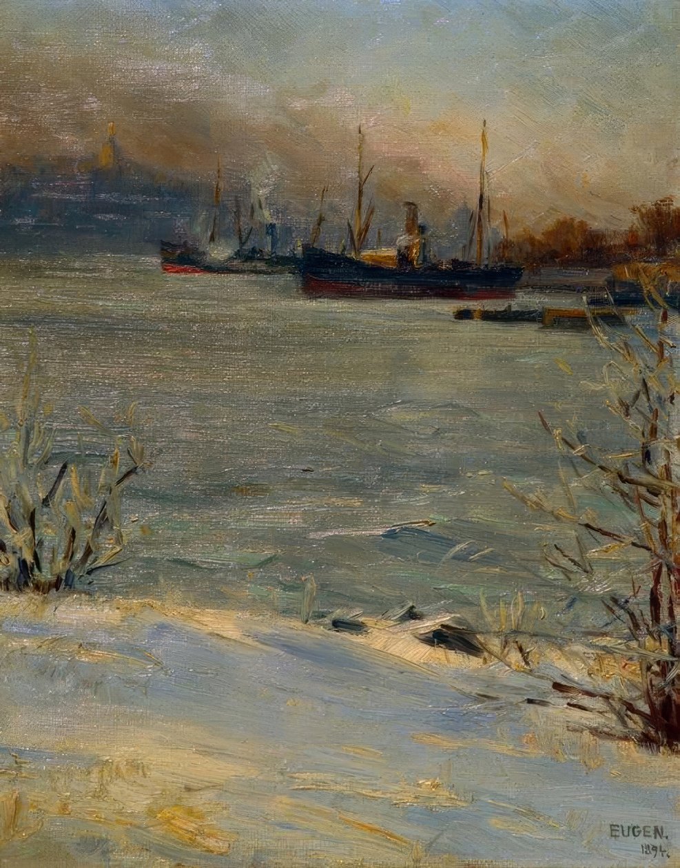 Angbatar vid Beckholmen, Stockholm av Eugen Prinz von Schweden