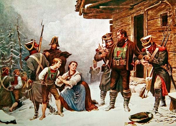 Fångst av Andreas Hofer den 19 januari av Eugen von (after) Blaas