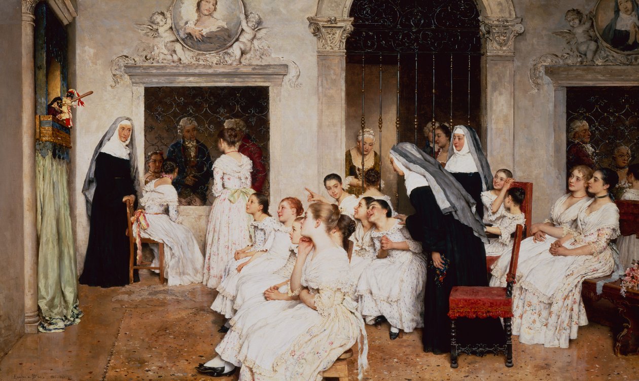 Klosterscenen i Venedig (olja på duk) av Eugen von Blaas