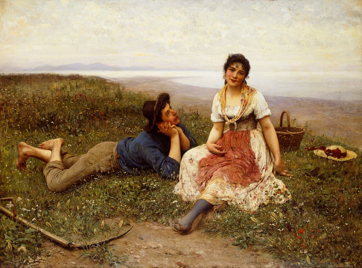 Flirt, 1887 av Eugen von Blaas