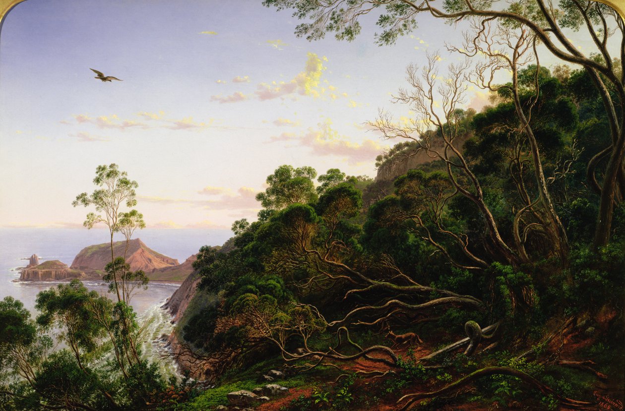 Predikstolen klippa nära Melbourne, Victoria av Eugen von Guerard