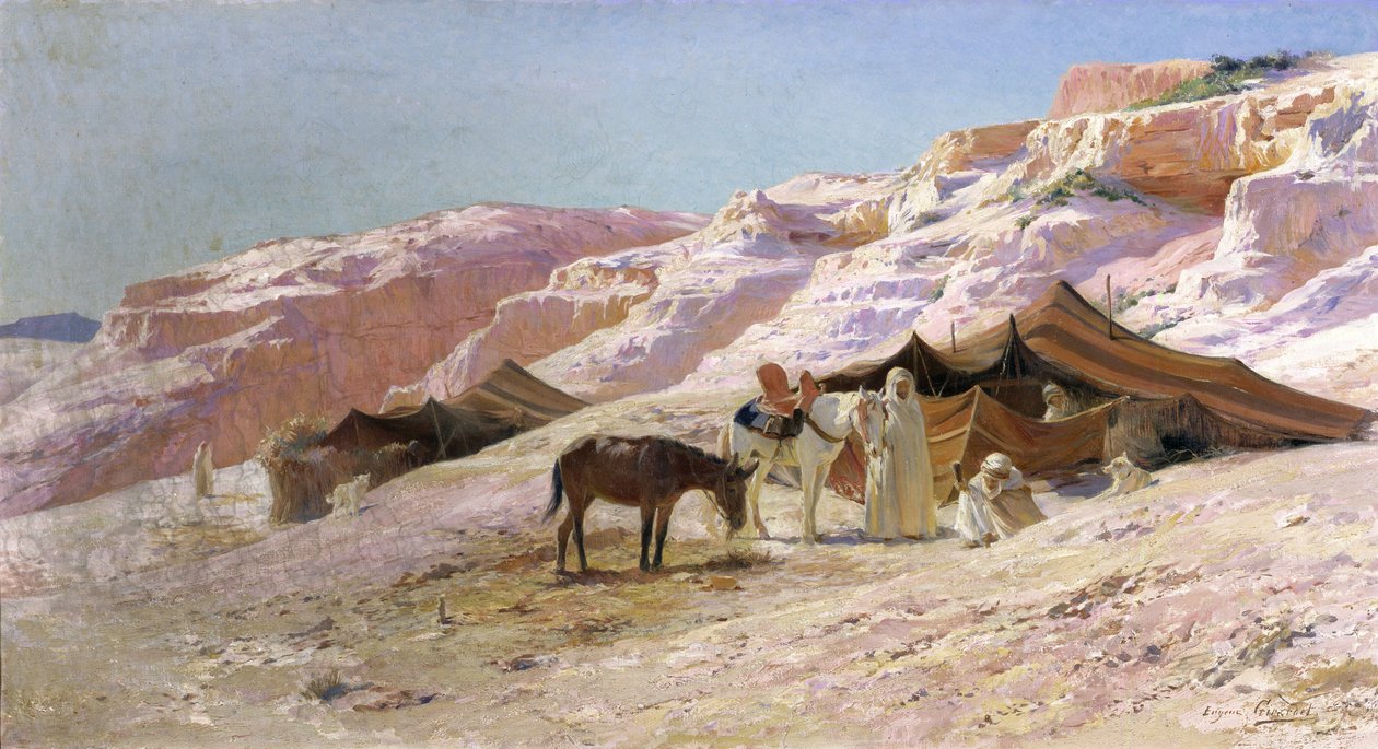 Beduinläger i sanddynerna av Eugene Alexis Girardet
