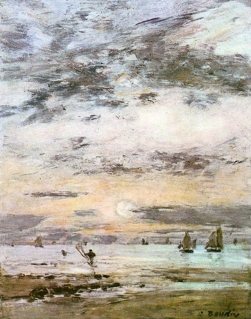 Seascape - Sunset av Eugene Louis Boudin