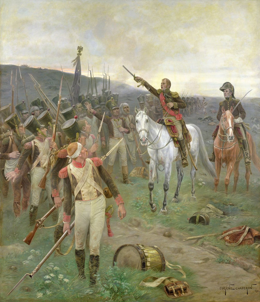 Marskalk Ney samlade trupperna vid Waterloo, 1898 av Eugene Chaperon