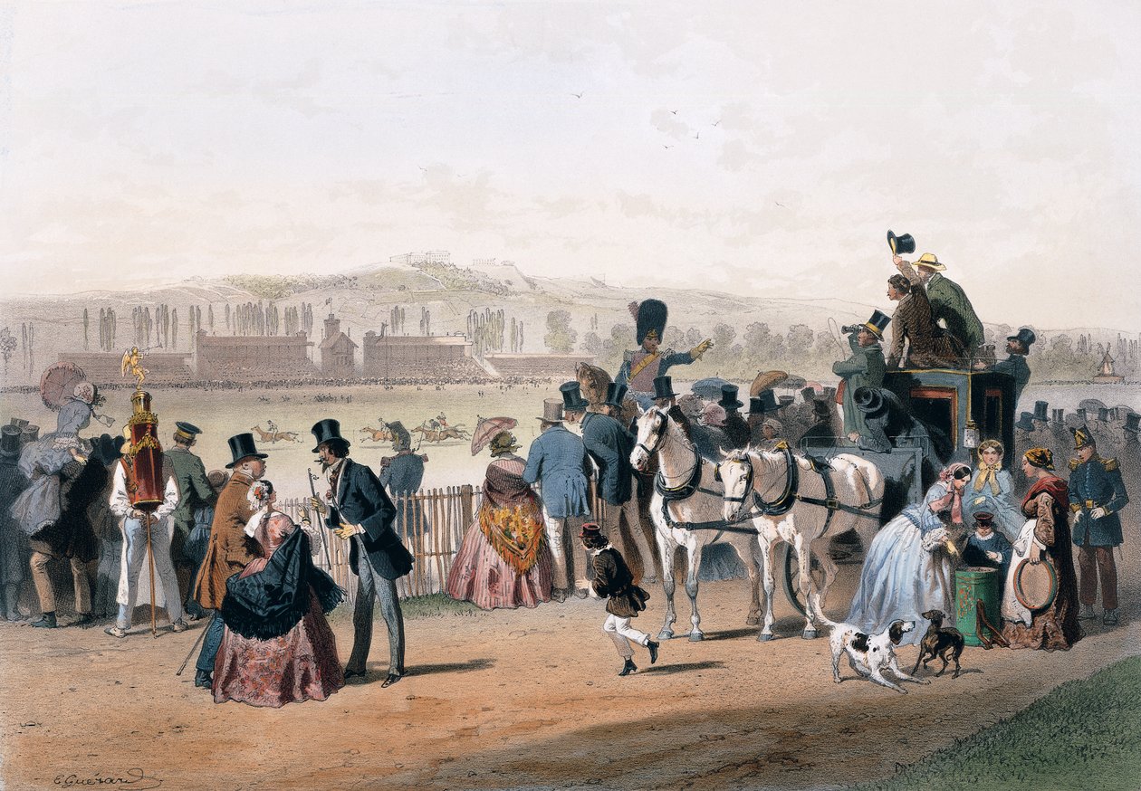 Racecourse vid Bois de Boulogne av Eugene Charles Francois Guerard