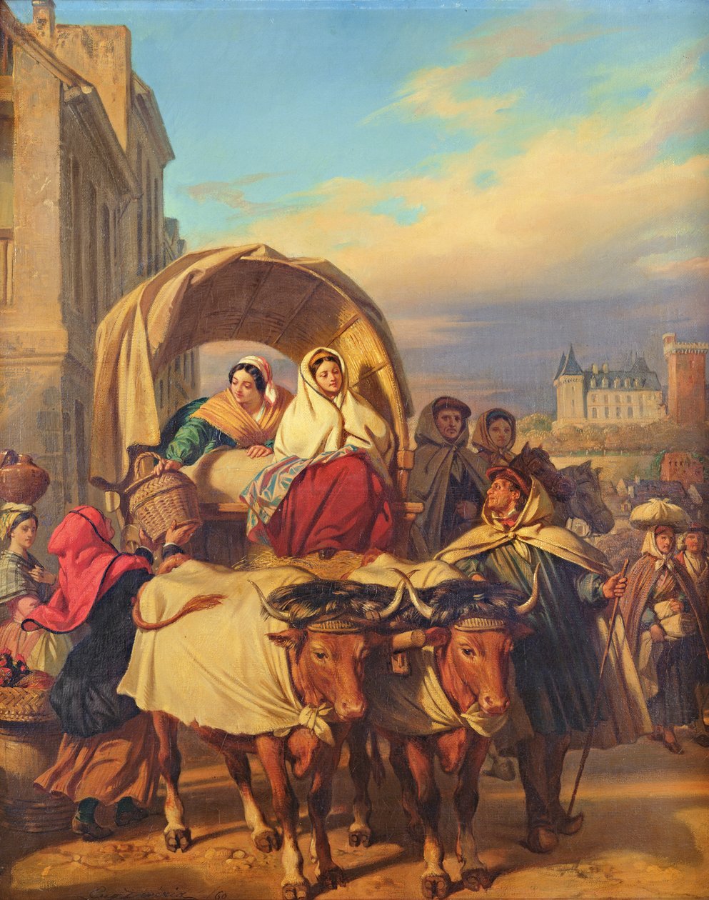 Återvänder till Pau-marknaden, 1860 av Eugene Deveria