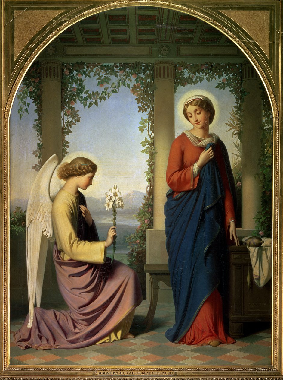 Änglahälsningen, eller tillkännagivandet, 1860 av Eugene Emmanuel Amaury Duval