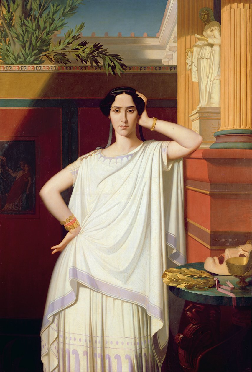 Tragedie eller, Portræt af Rachel, 1854 swed av Eugene Emmanuel Amaury Duval