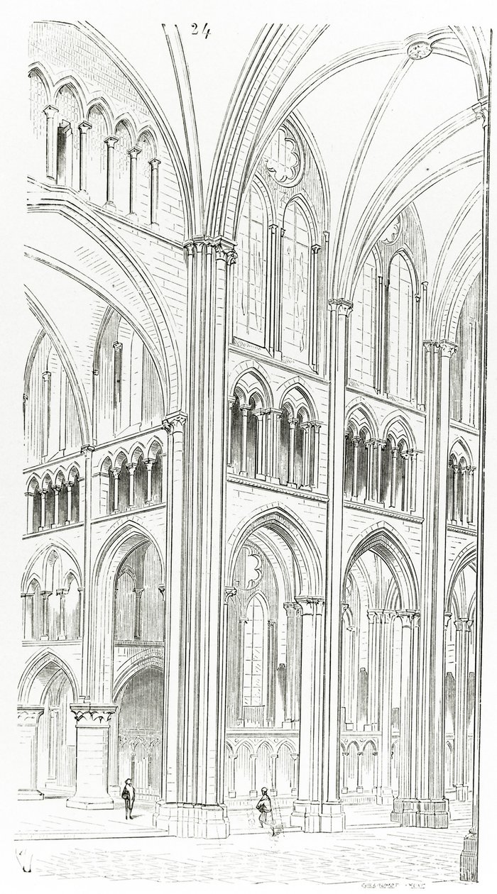 Interiör av Cluny-katedralen av Eugene Emmanuel Viollet le Duc