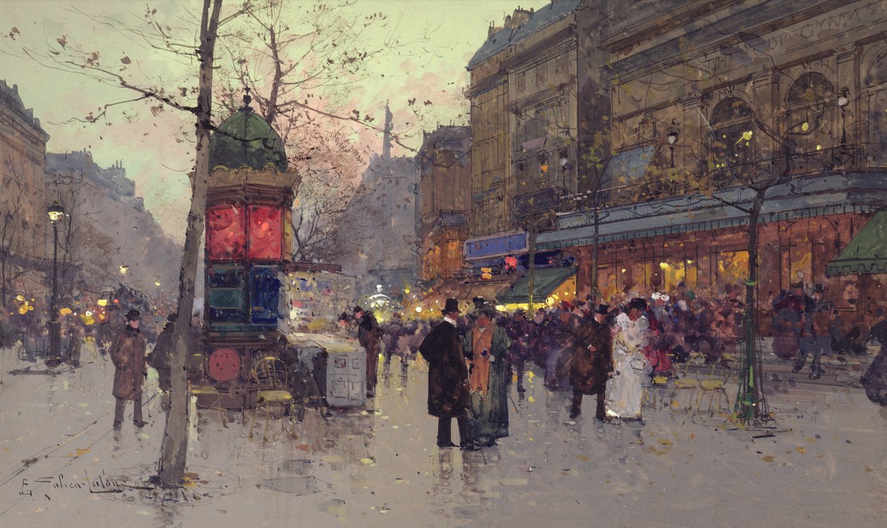 Paris gatubild av Eugene Galien Laloue