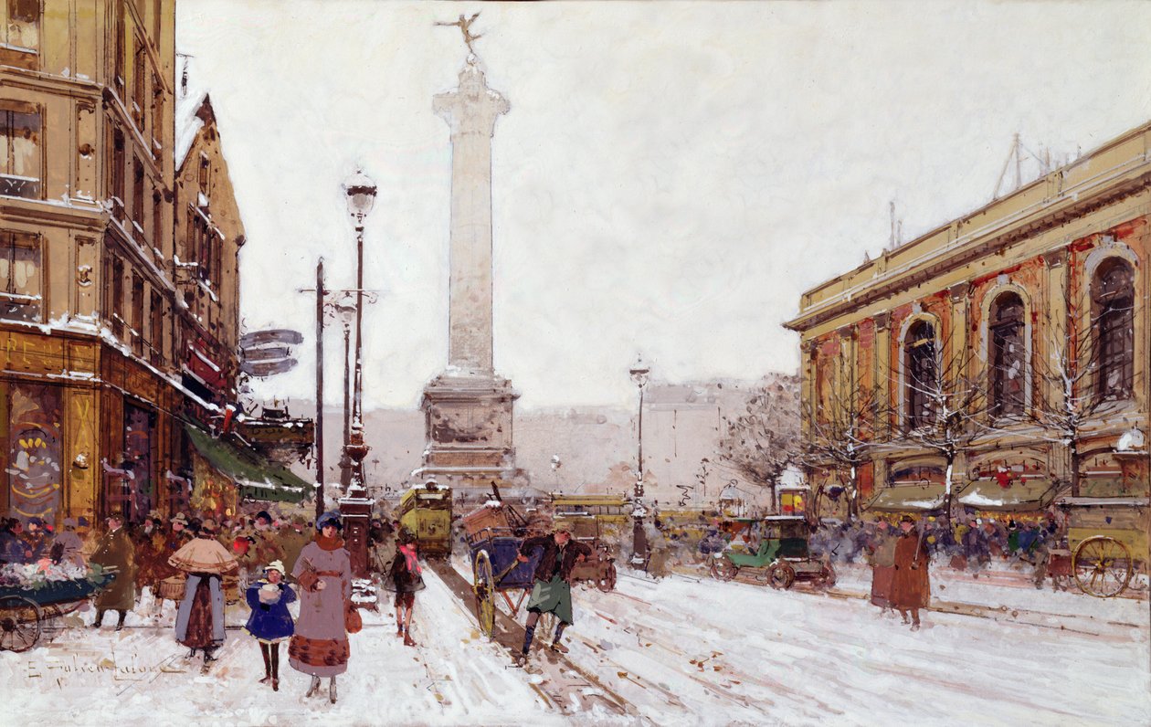 Place de la Bastille av Eugene Galien Laloue