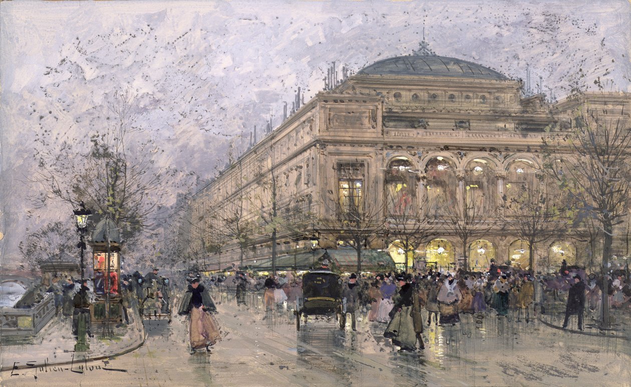 Parisisk gatubild av Eugene Galien Laloue