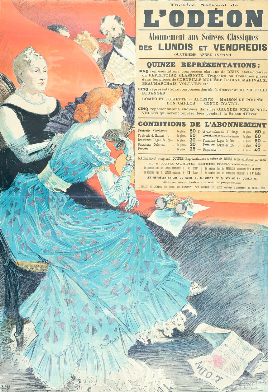 Annons för Odeon Theatre, 1890 av Eugene Grasset