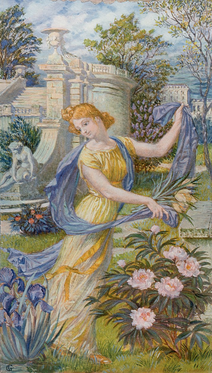 Allegori om våren, ca 1900 av Eugene Grasset