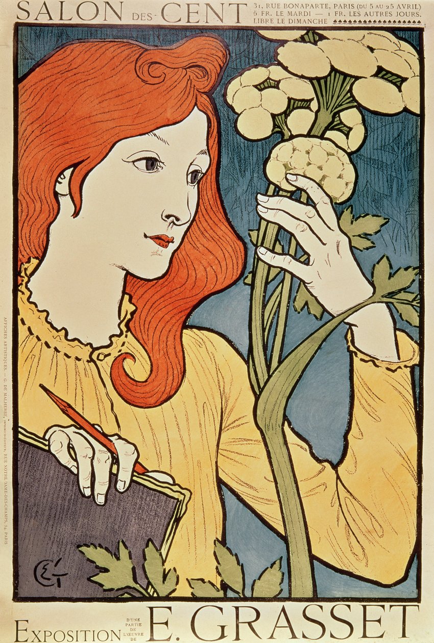 Salon des Cent, 1894 (färglitografi) av Eugene Grasset