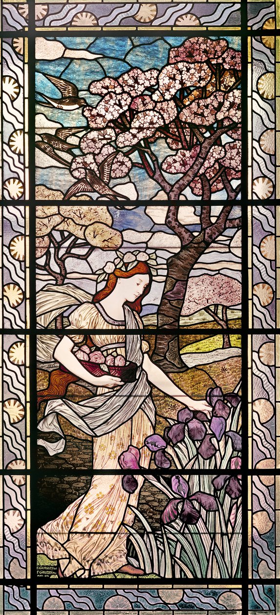 Våren 1894 (glasmålning) av Eugene Grasset