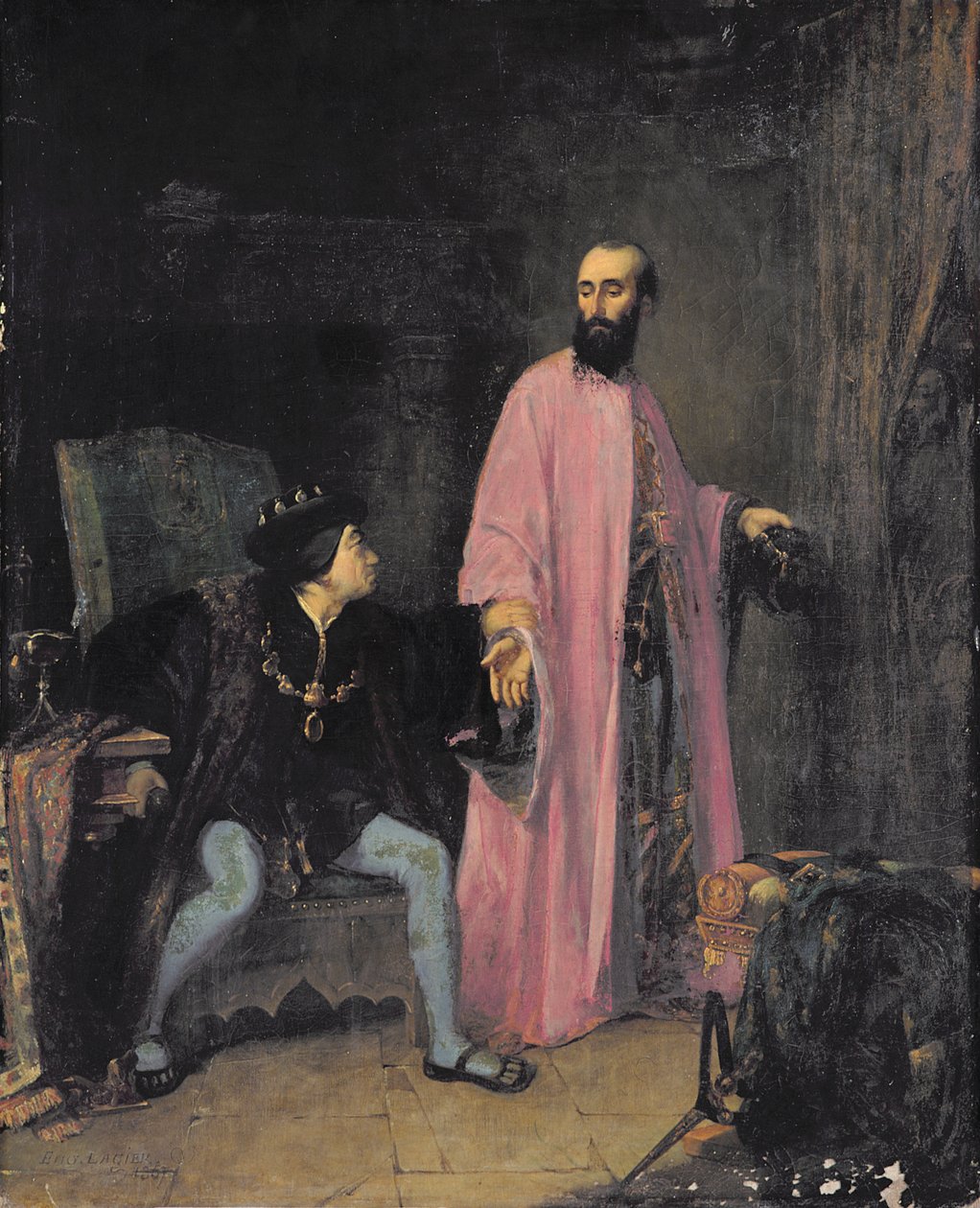 Ludvig XI (1423-83) och hans läkare, 1857 av Eugene Lagier