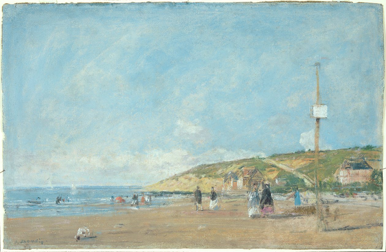 A Seashore (pastell på papper) av Eugene Louis Boudin