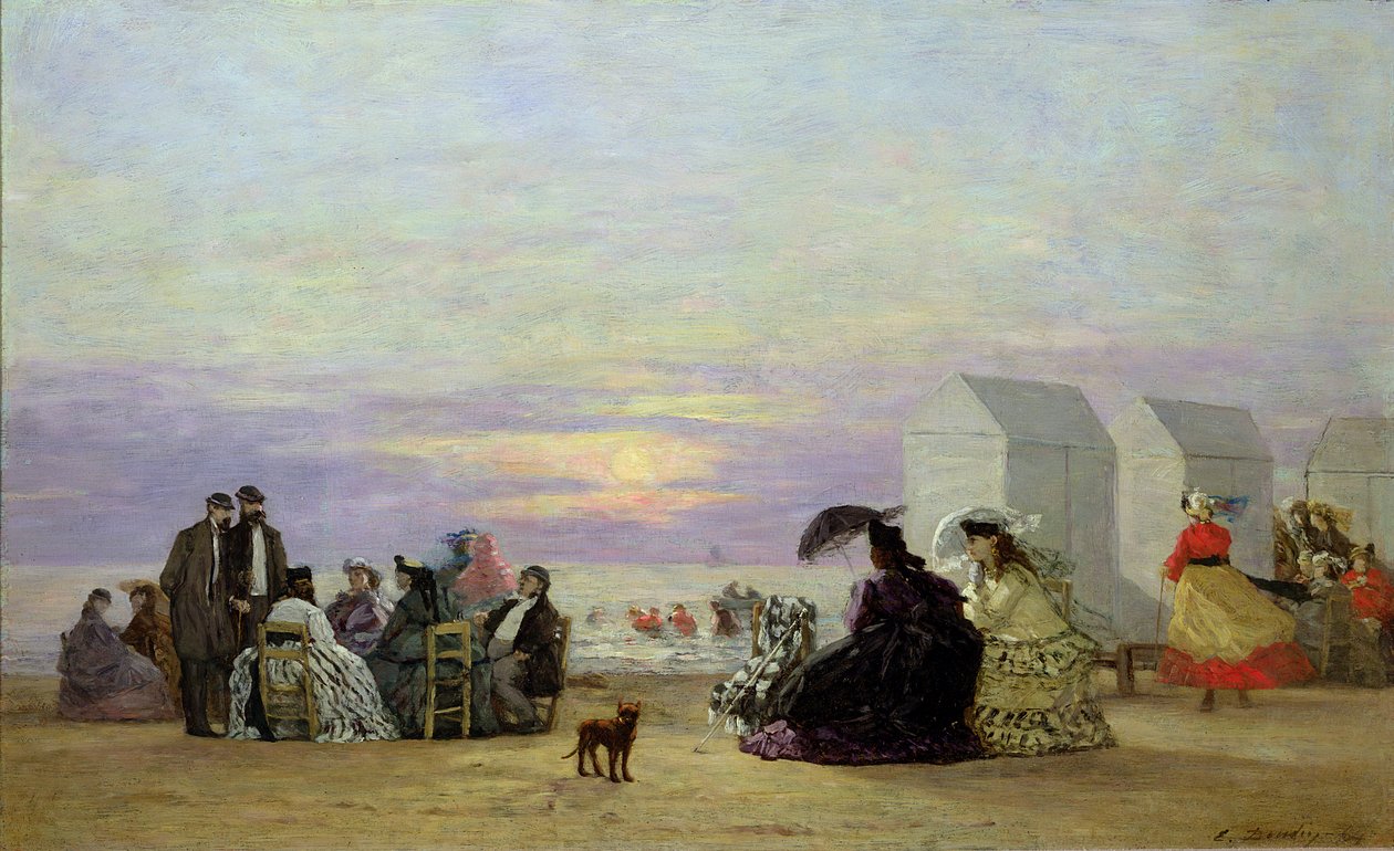 Strandscen, kväll, 1864 av Eugene Louis Boudin
