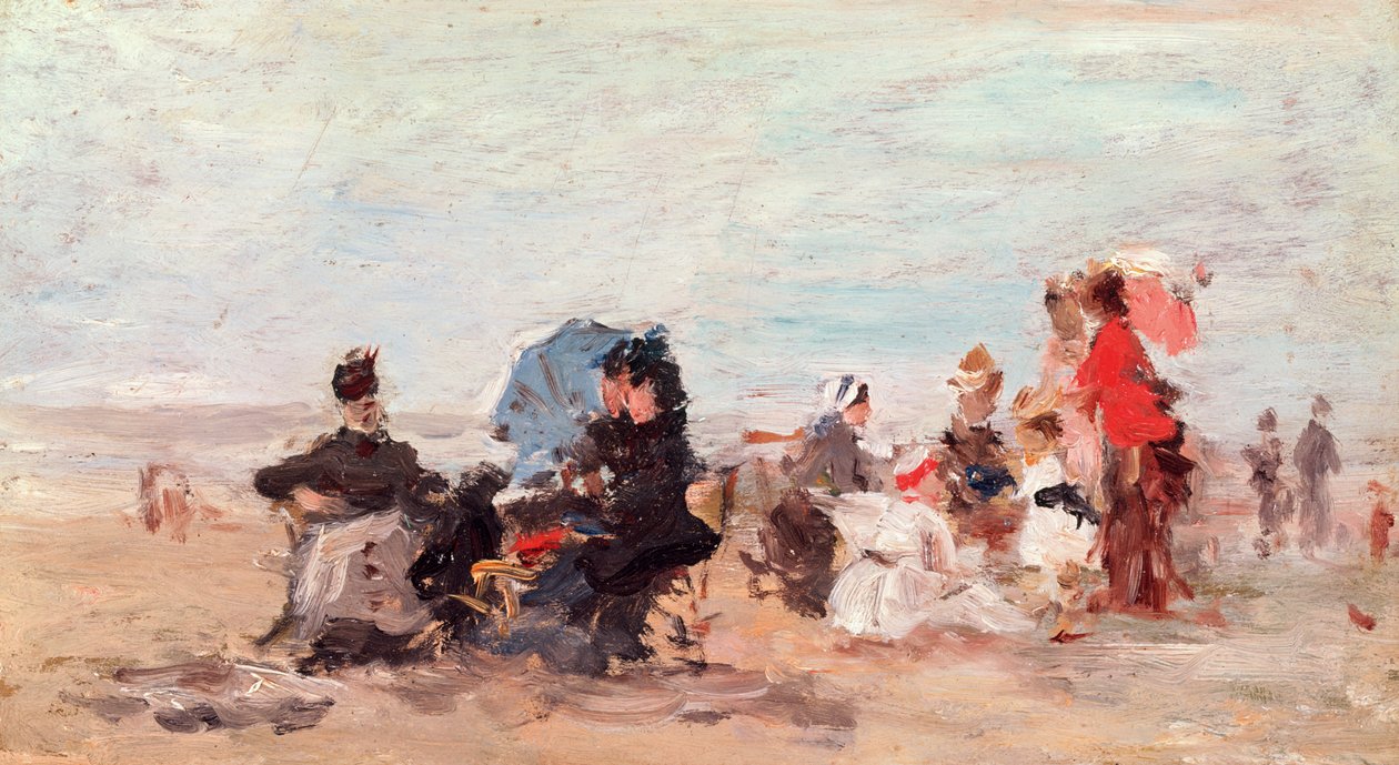 Strand nära Deauville, ca 1924 av Eugene Louis Boudin