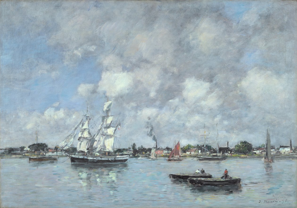 Bordeaux, Båtar på Garonne, 1876 av Eugene Louis Boudin