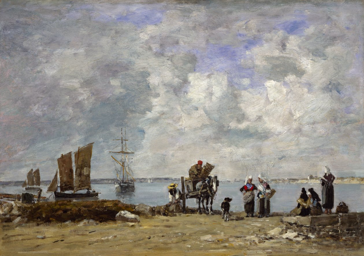 Fiskarfruar vid havet, 1872 av Eugene Louis Boudin