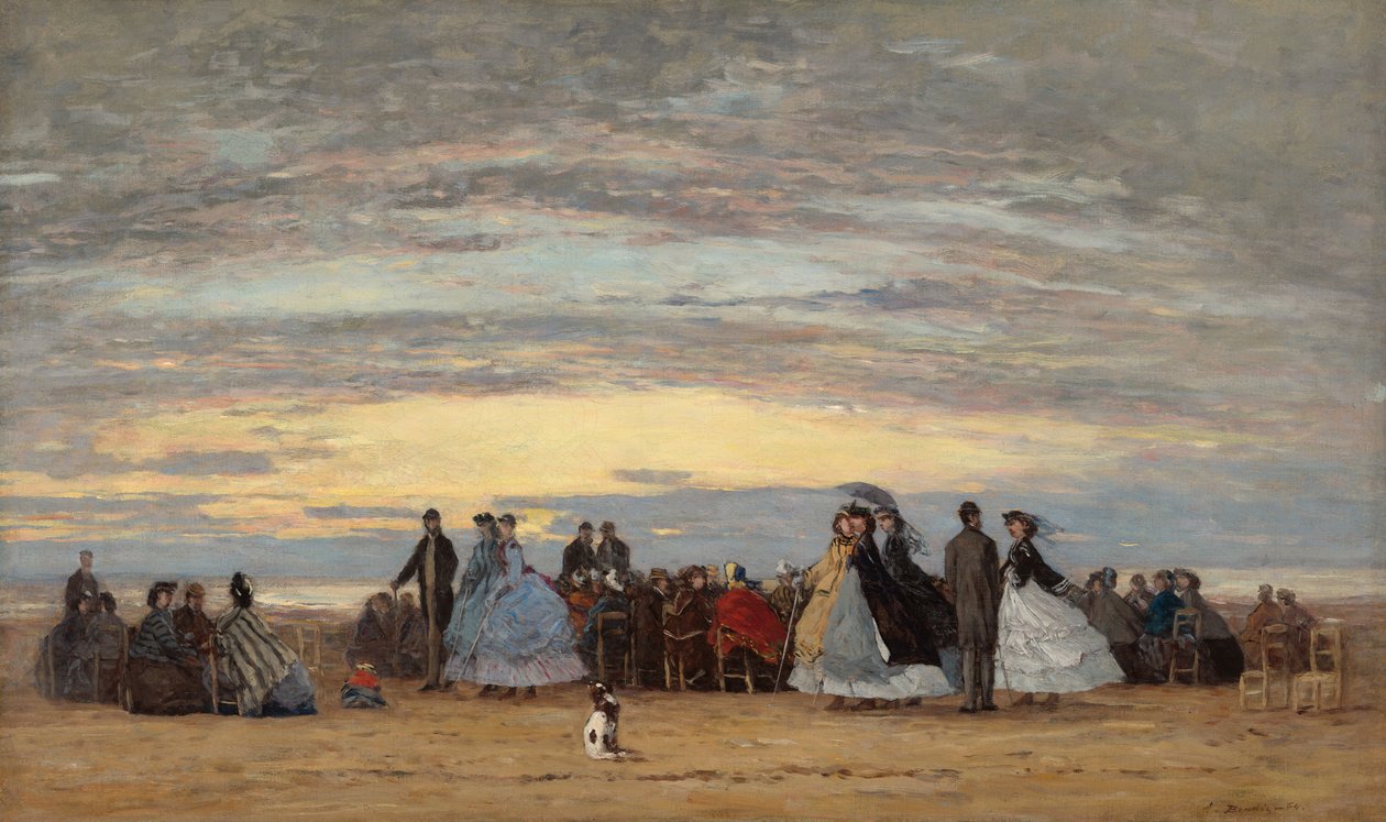 La plage à Villerville av Eugene Louis Boudin