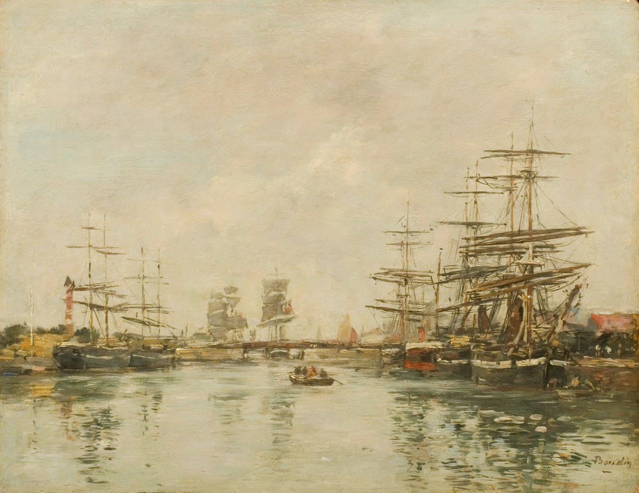 Hamnen i Honfleur av Eugene Louis Boudin